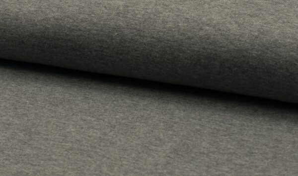 Bündchenstoff, 95% Baumwolle und 5% Elasthan, Glatt, grau melange, 17,90 €/m