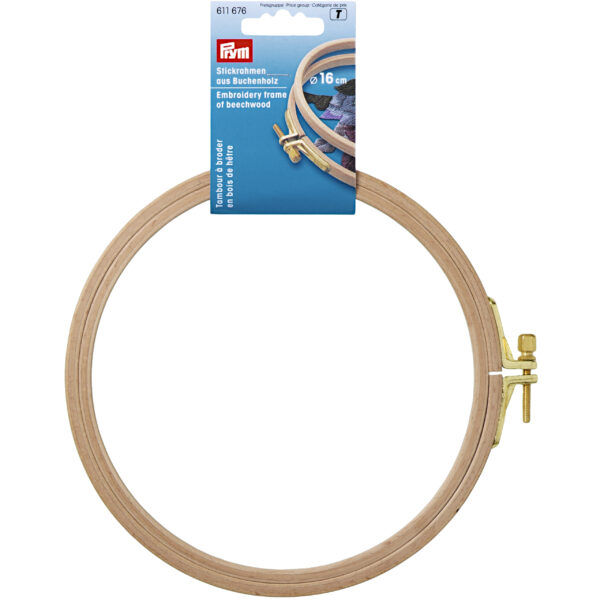 Prym Stickrahmen Buchenholz mit Schraube, 8mmx16cm